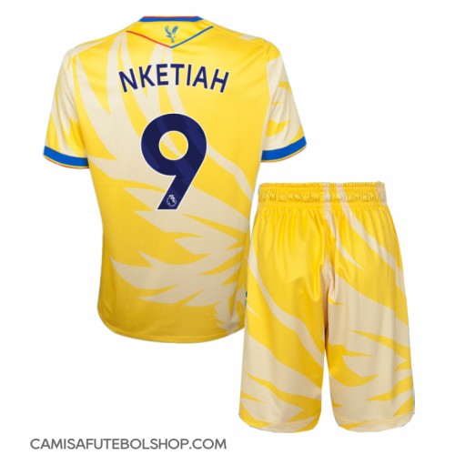 Camisa de time de futebol Crystal Palace Eddie Nketiah #9 Replicas 2º Equipamento Infantil 2024-25 Manga Curta (+ Calças curtas)